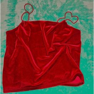 Velvet tank top with scoop neckline